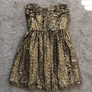 Jill Stuart Gold Sequin Mini Dress